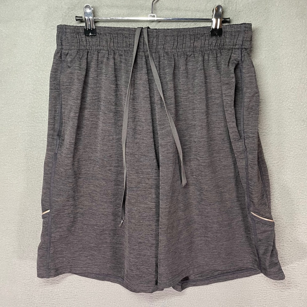 Reebok Athletic Shorts Mens Large Gray Heathered Gym Training